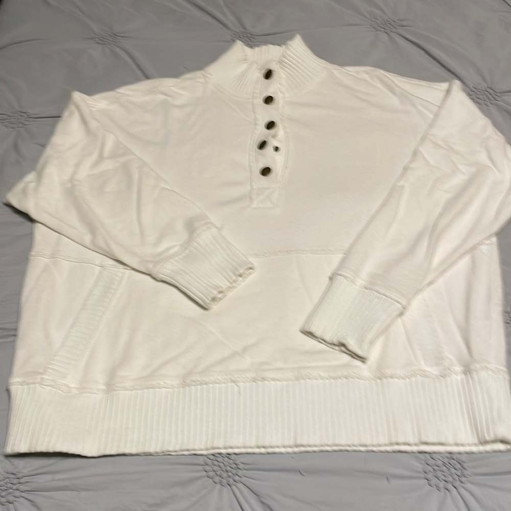 Aerie creme colored half snap sweatshirt